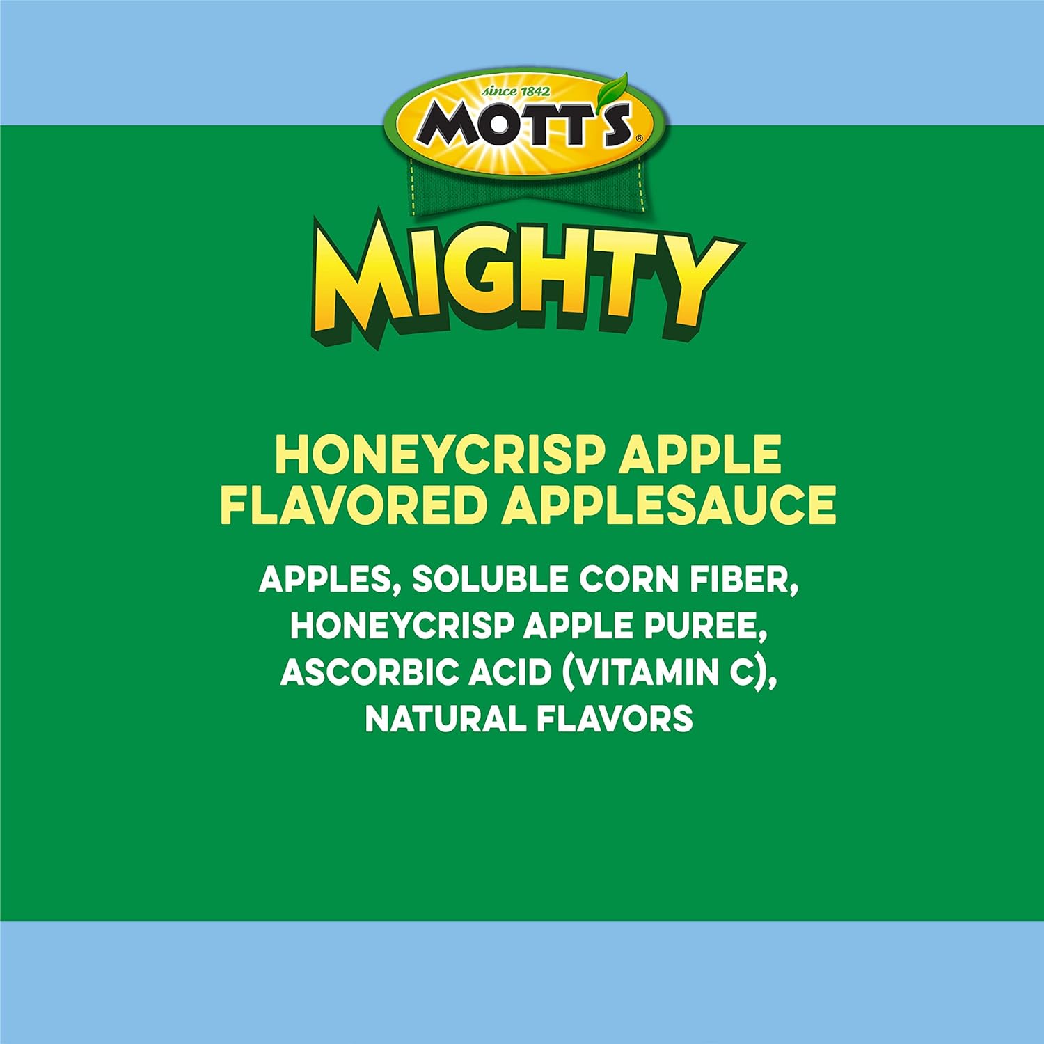 Mott's Mighty Honeycrisp Apple Applesauce, 3.2 Oz Clear Pouches, 48 Count (4 Packs Of 12), No Sugar Added, Good Source Of Fiber, Supports A Healthy Digestive System, Gluten-free, Kosher : Everything Else