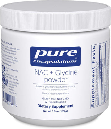Pure Encapsulations Nac + Glycine Powder - Immune Support, Detox Cleanse & Glutathione Production* - Conditionally Essential Amino Acids - Gluten Free & Non-Gmo - 5.6 Oz