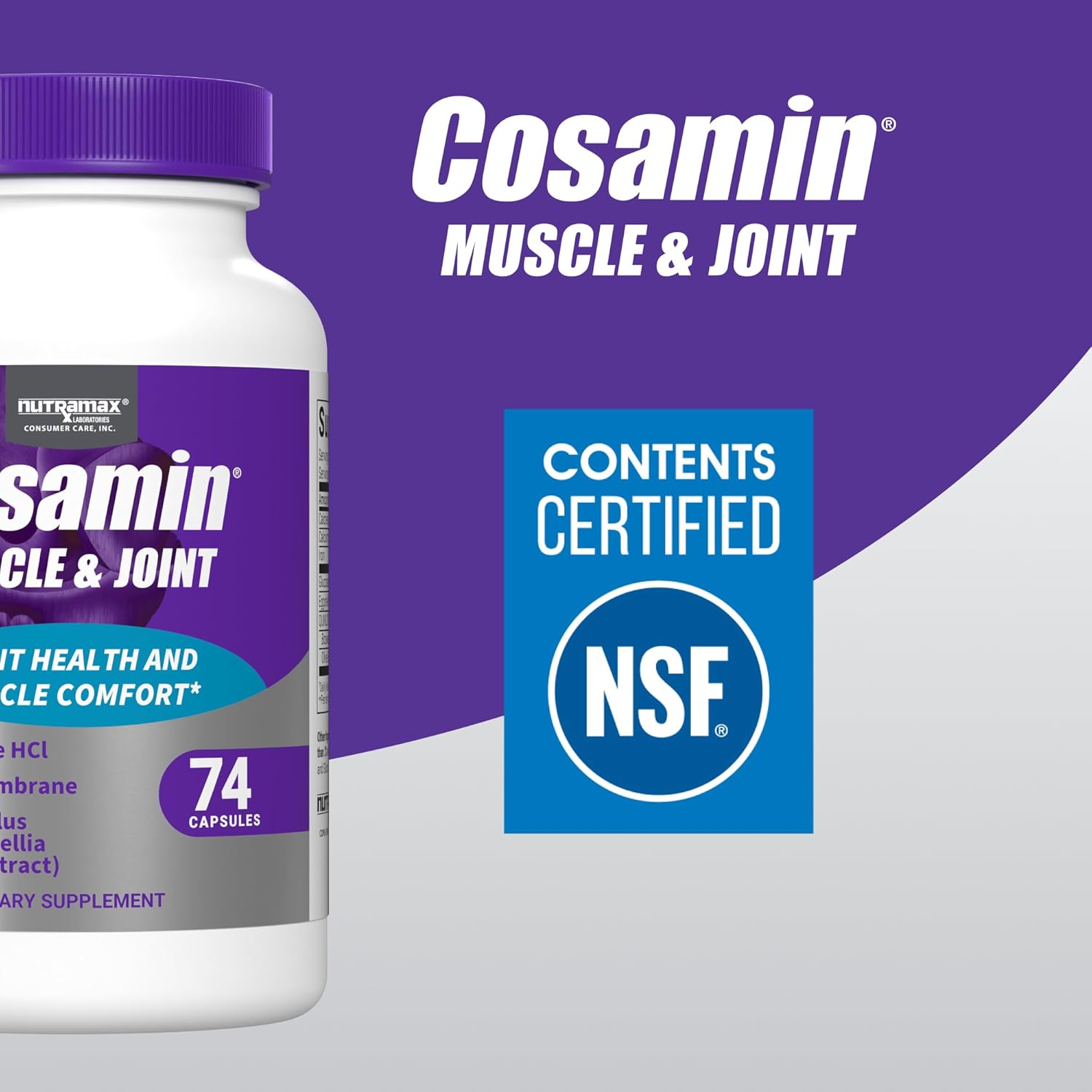 Nutramax Cosamin® Muscle & Joint, Works To Decrease Cartilage Breakdown, Protects Joints, And Reduces Muscle Soreness, 74 Capsules : Health & Household