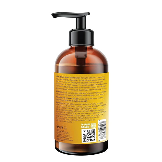 High Time Dare 2B Bald Head & Scalp Cleanser | Bald Head Moisturizer For Men | Bald Head Care Regimen | With Tea Tree Oil, Mint & Green Tea Extract - 8 Fl Oz