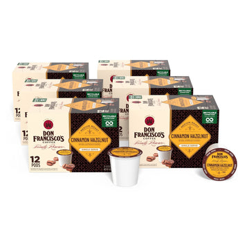 Don Francisco's Cinnamon Hazelnut Flavored Medium Roast Coffee Pods - 72 Count - Recyclable Single-Serve Coffee Pods, Compatible with your K- Cup Keurig Coffee Maker