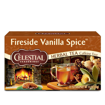 Celestial Seasonings Herbal Tea, Fireside Vanilla Spice, Caffeine Free, 20 Tea Bags (Pack Of 6)