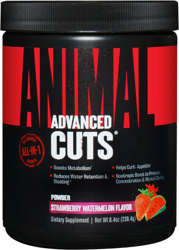 Animal Advanced Cuts Powder ? Weight Management Supplement ? Fat Burner, Metabolic Enhancer with Nootropics, Carnitine, Tyrosine, Diuretic ? Strawberry Watermelon Flavor, 42 Count