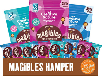 Vegan Gift Hamper | Creative Nature Gluten Free, Vegan Chocolate Magibles | Assorted Nut Free Chocolate Bags | Top 14 Allergen Free | Christmas Chocolate Gift | Christmas Sweets Hamper | 12 Items