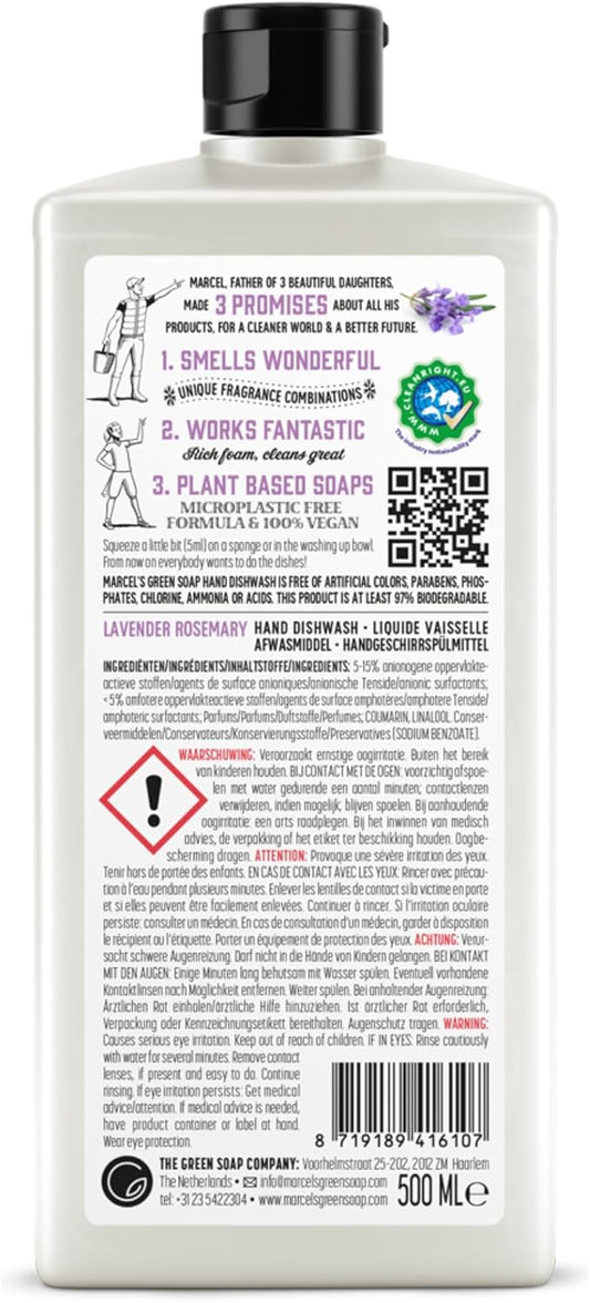 Marcel'S Green Soap - Washing Up Liquid Lemon & Bergamot Refill - Dishwashing Liquid - Vegan - Saves Plastic - 97% Biodegradable - 500 Ml