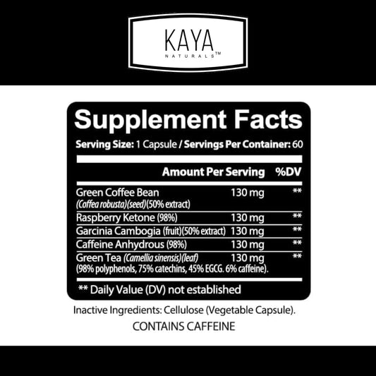 Kaya Naturals Best Sellers Blend - Energy To Burn Fat | Healthy Metabolism - Soy Free, Non-Gmo And Gluten Free - Natural Ingredients For Overall Wellness - 60 Vegetable Capsules