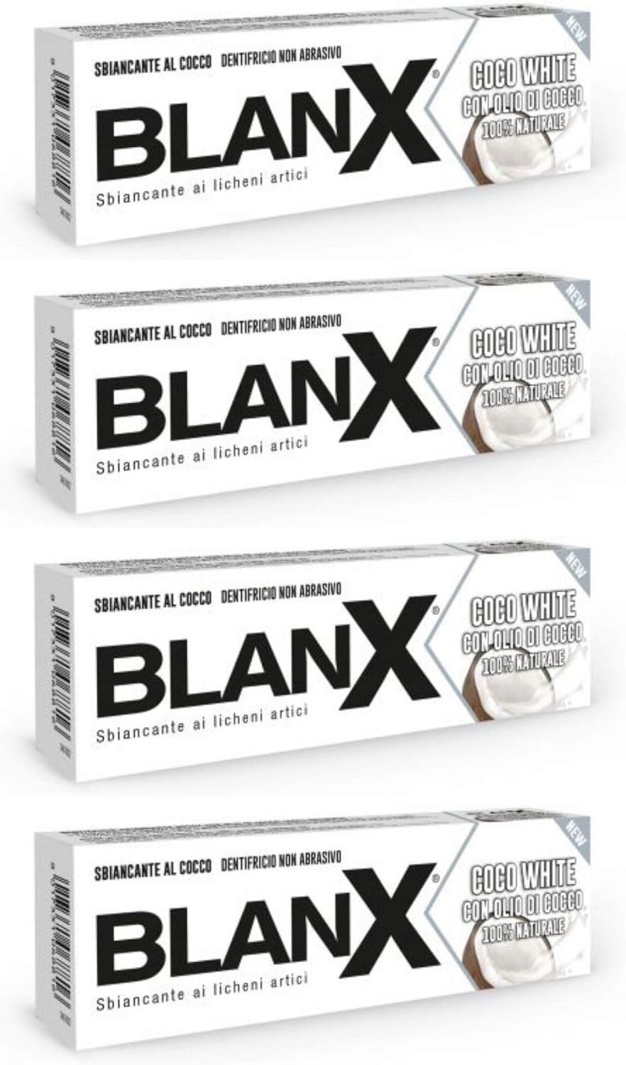 Blanx Coco White Toothpaste With Coconut Oil 2.54Fl.Oz 75Ml, Pack Of 4