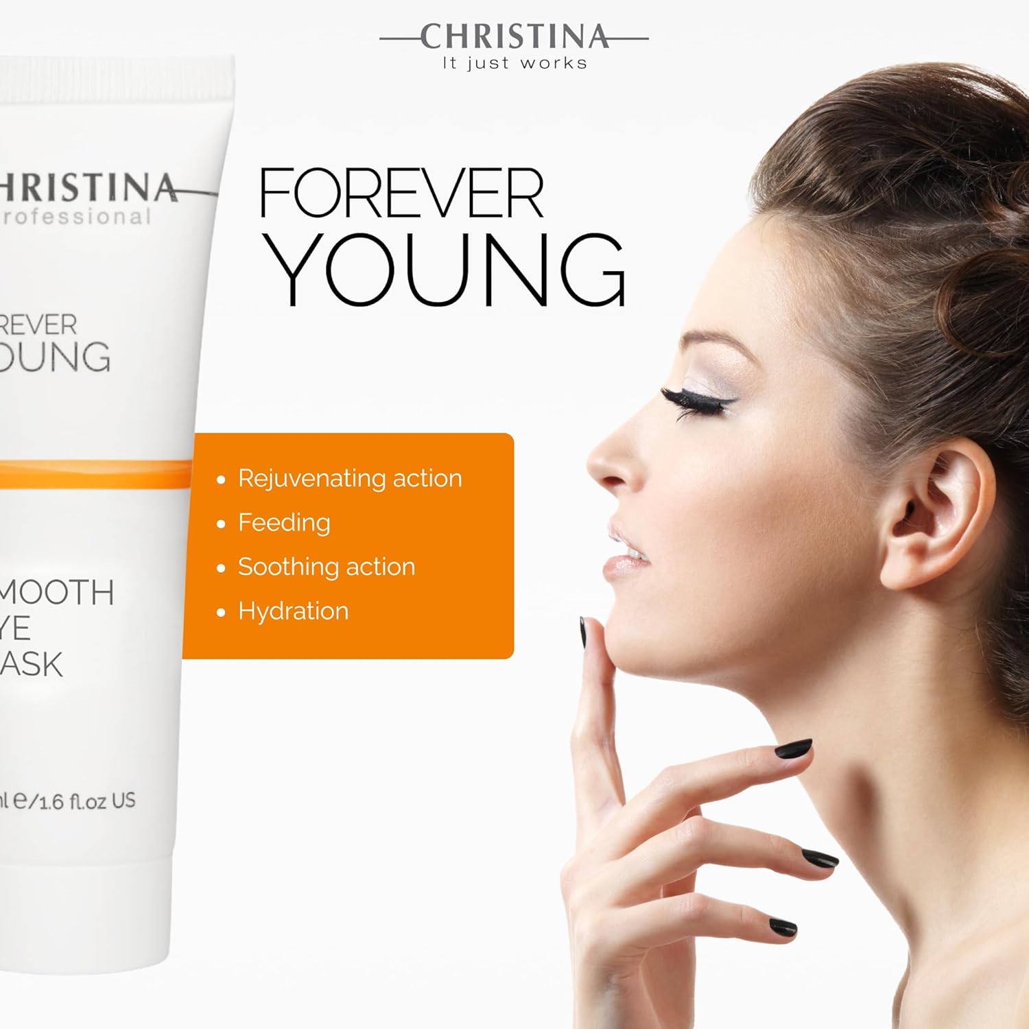 -Christina- Forever Young Smooth Eyes Facial Mask With Vitamin E | Anti-Aging Eye Care | Moisturizing Face Masks Skincare | Reduces Wrinkles | Rosacea Care | For Dry, Normal, Sensitive Skin 50Ml : Eye Puffiness Treatments : Beauty & Personal Care