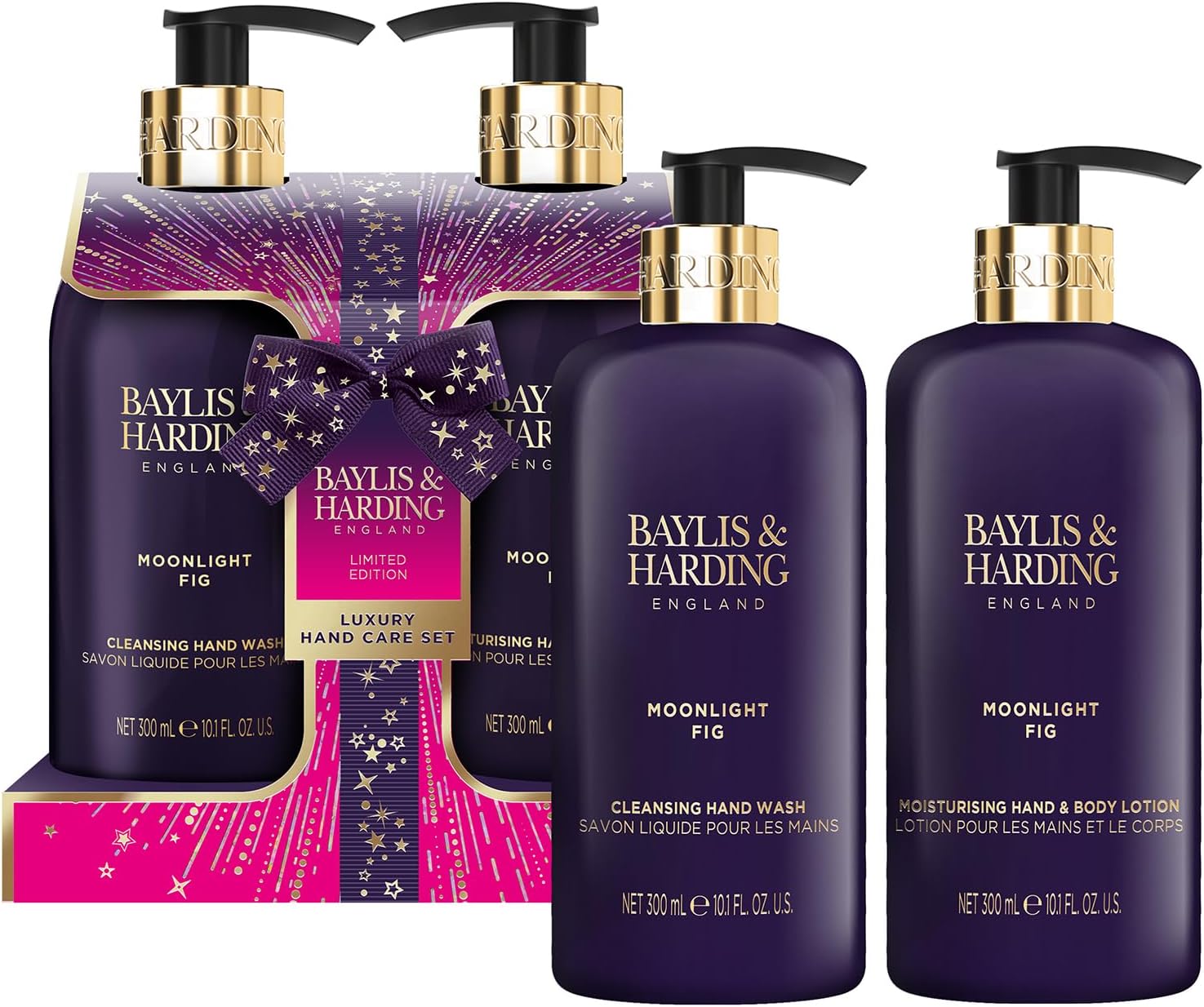 Baylis & Harding Moonlight Fig Glossy Lip Trio Gift Set - Vegan Friendly (Pack Of 1)