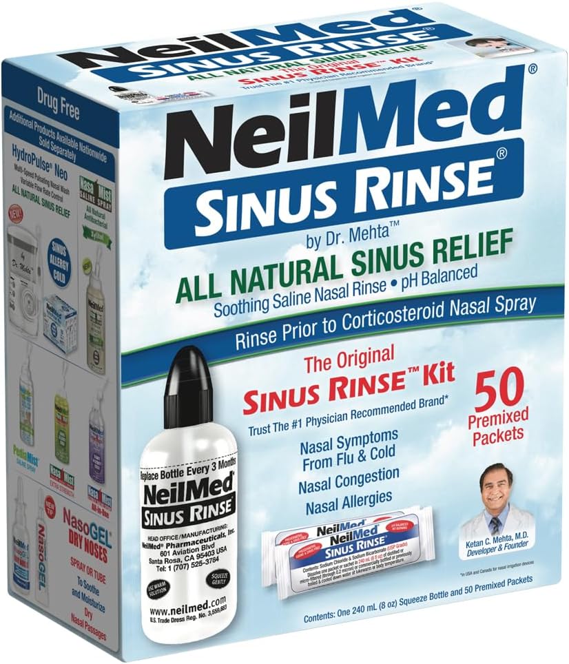 Neilmed Sinus Rinse - A Complete Sinus Nasal Rinse Kit, 50 Count (Pack Of 1)