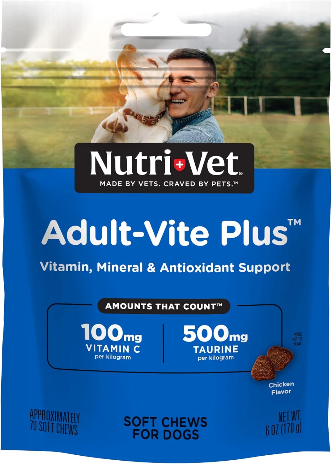 Nutri-Vet Adult-Vite Plus Soft Chews for Dogs |Formulated with Vitamins and Minerals | Supports Everyday Health | 70 Count, 6 Ounces