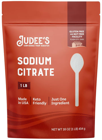 Judee’s Sodium Citrate - 1lb (16oz) Resealable Pouch | 100% Non-GMO, Keto-Friendly, Gluten-Free & Nut-Free | Food Grade | Great for Molecular Gastronomy Cooking