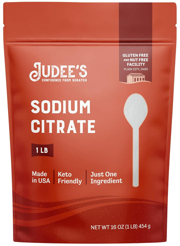 Judee’S Sodium Citrate - 1Lb (16Oz) Resealable Pouch | 100% Non-Gmo, Keto-Friendly, Gluten-Free & Nut-Free | Food Grade | Great For Molecular Gastronomy Cooking