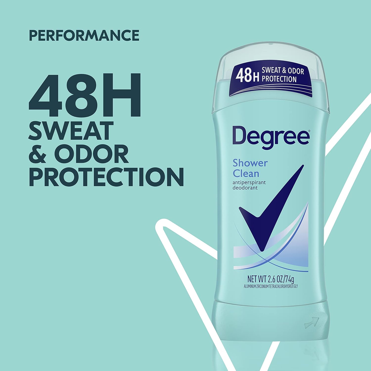 Degree Original Antiperspirant Deodorant Shower Clean Pack of 6 48-Hour Sweat & Odor Protection Antiperspirant for Women 2.6 oz : Beauty & Personal Care