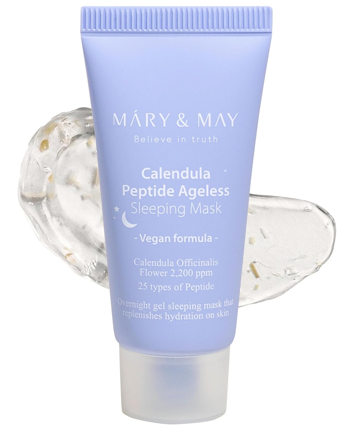 Mary&May Vegan Calendula Peptide Ageless Sleeping Mask - Overnight Hydration Face Gel Mask Korean Facial Mask - Soothing Acne, And Anti-Aging With Ceramide, Hyaluronic Acid, Cica, 1.01 Fl.Oz