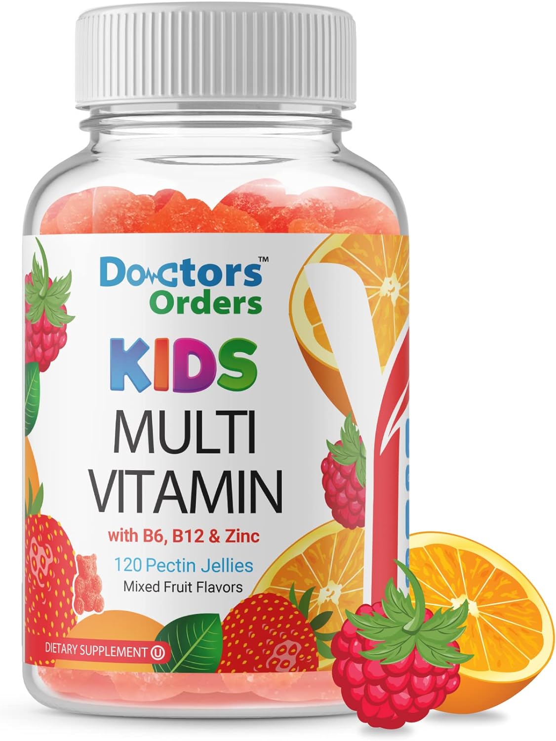 Doctors Finest Multivitamin Gummies For Kids - Vegetarian, Gmo-Free & Gluten Free - Great Tasting Fruit Flavors Pectin Chews - 120 Jellies