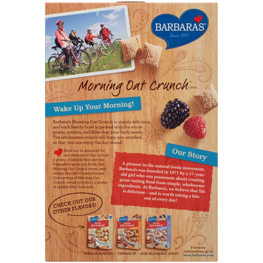 Three Sisters Barbara's Morning Oat Crunch Original Cereal, Heart Healthy, Non-GMO, 14 Oz Box