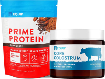 Equip Foods Prime Protein Powder Chocolate & Core Colostrum Powder