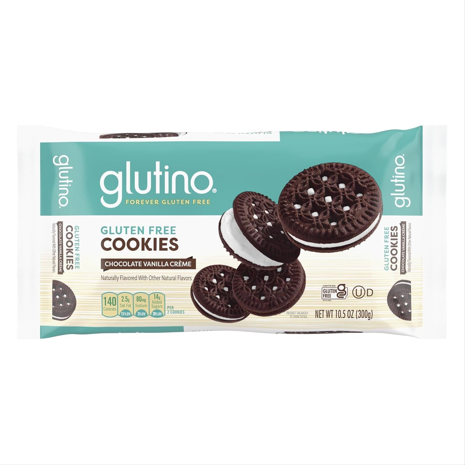 Glutino Chocolate Vanilla Creme Cookies, 10.5 Oz