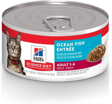 Hill'S Science Diet Adult 1-6, Adult 1-6 Premium Nutrition, Wet Cat Food, Ocean Fish Minced, 5.5 Oz Can, Case Of 24