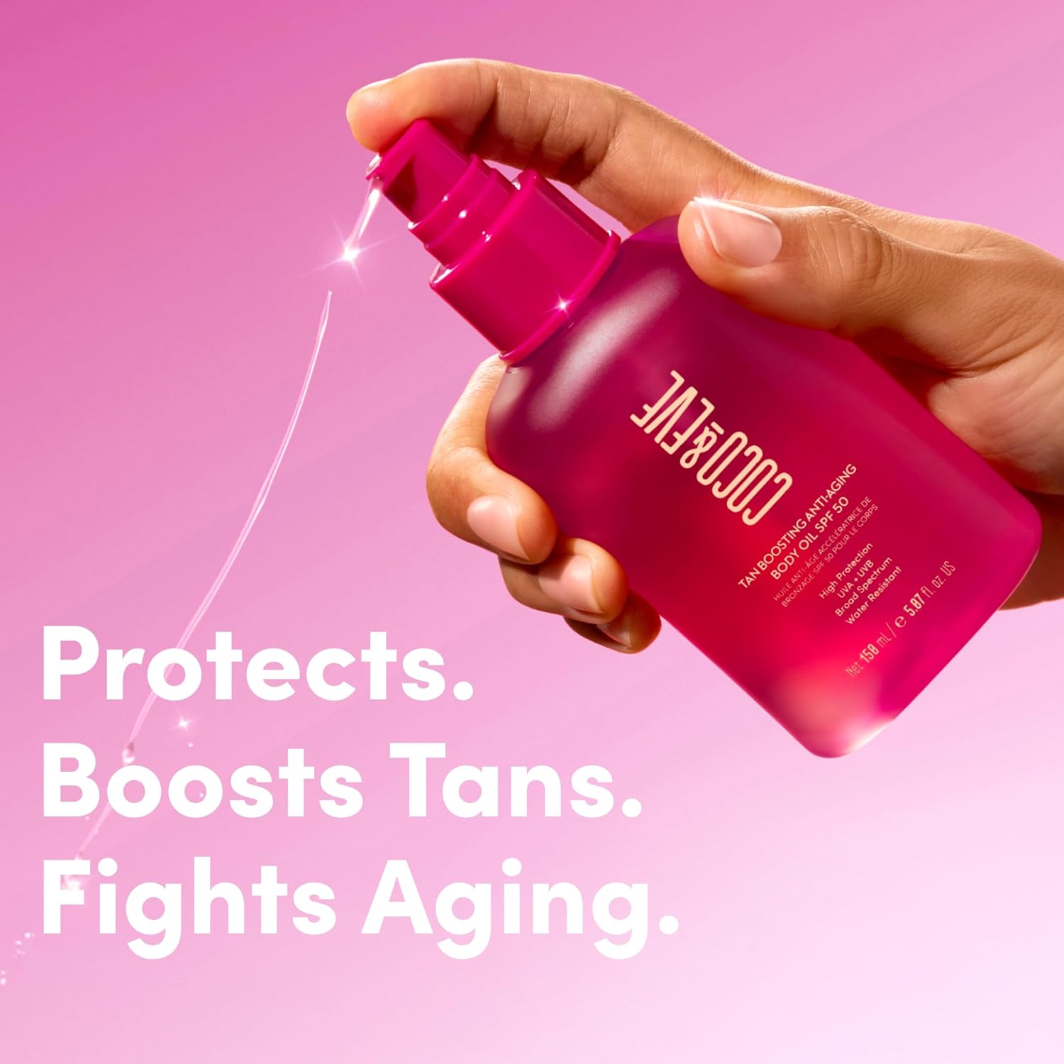 Coco & Eve Tan Boosting Anti-Aging Body Oil SPF50 - Tanning Accelerator Pump, UVA UVB Sun Protection | Fast Tan Enhancer With Natural Ingredients, Antioxidants for Healthy Bali Glow (150ml) : Amazon.co.uk: Beauty