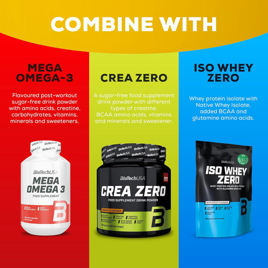 Biotechusa Eaa Zero - Essential Amino Acid Power | 7160Mg Eaa/Serving | Who Recommended Ratio | Sugar-Free, Gluten-Free, 350 G, Blue Grape