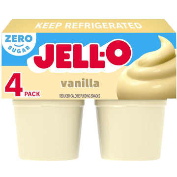 Jell-O Vanilla Sugar Free Refrigerated Pudding Cups Snack (4 Ct Cups)