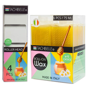 Tachibelle Combo Leg Large Roller Head 4 Pack And 6 Pack Depilatory Original Large Refill Rollon Wax Sweet Honey 75 Ml Made In Italy