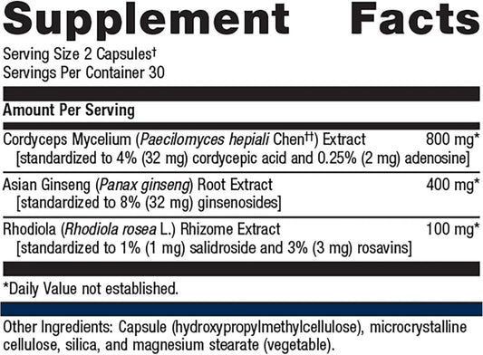 Metagenics Adreset - Adaptogen Supplement - Fatigue Relief* - With Asian Ginseng & Cordyceps - Non-Gmo & Gluten-Free - 60 Capsules