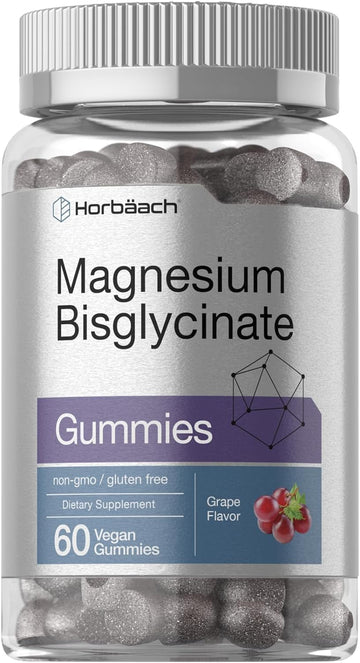 Horbäach Magnesium Bisglycinate Gummies | 60 Count | Vegan, Non-GMO, Gluten Free Supplement