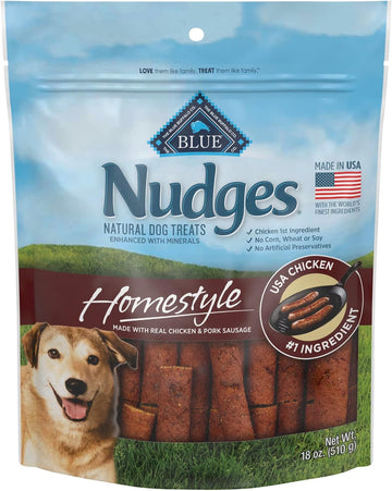 Blue Buffalo Nudges Homestyle Natural Dog Treats, Chicken And Pork, 18Oz Bag