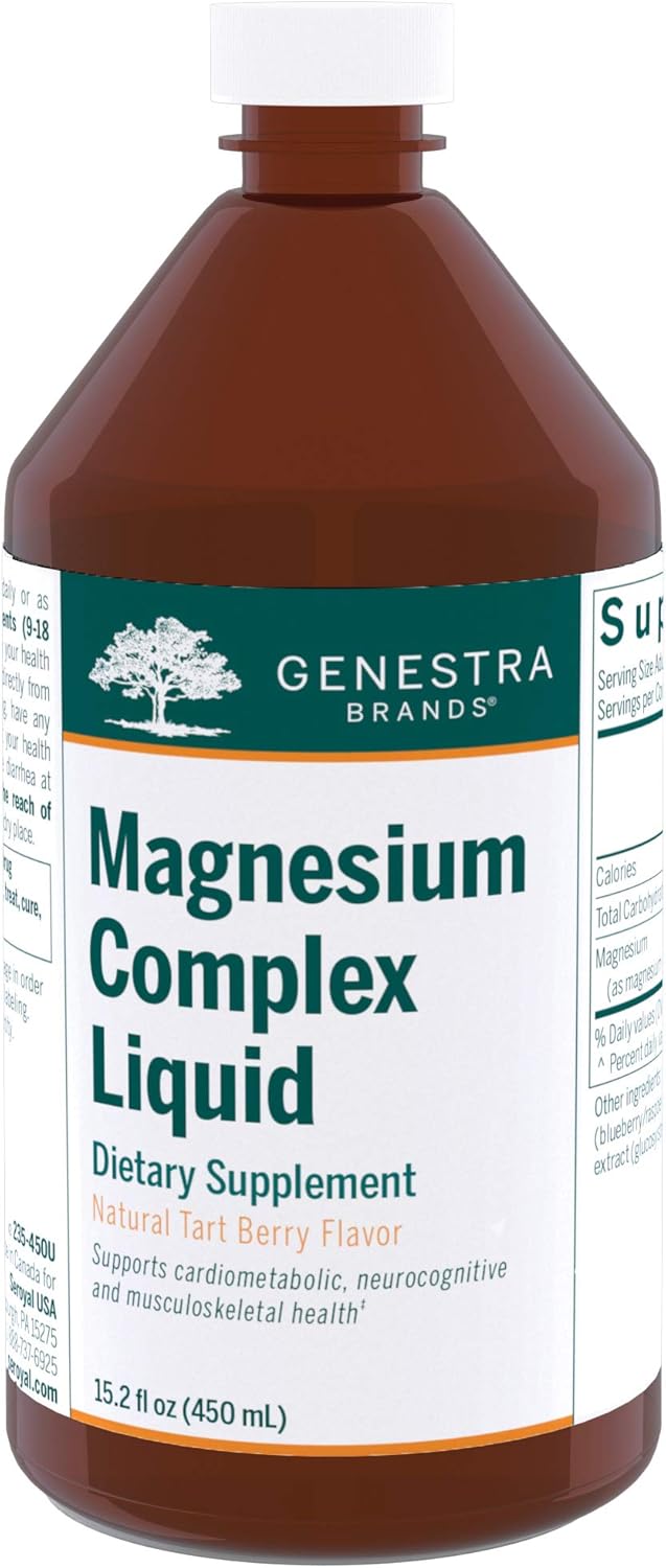 Genestra Brands Magnesium Complex Liquid | Combination Of Three Organic Magnesium Sources | 15.2 Fl Oz