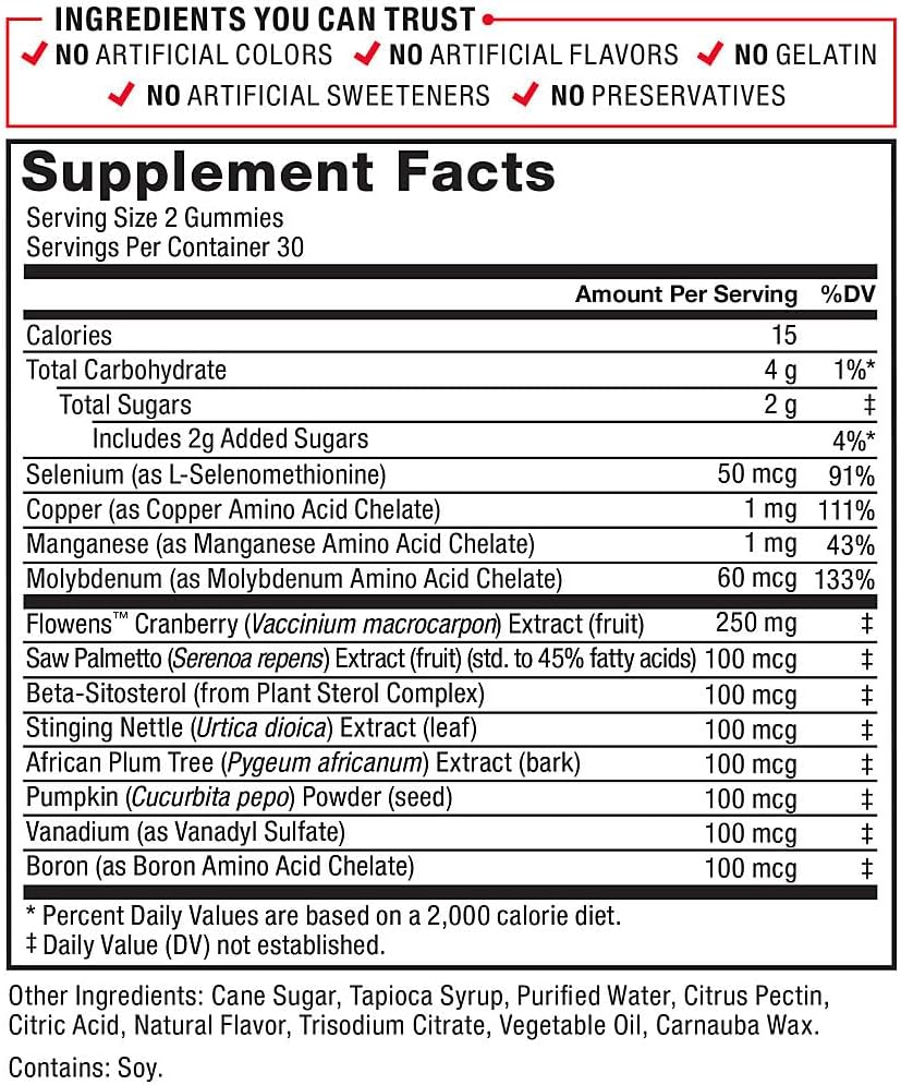 Force Factor Prostate Gummies, Saw Palmetto & Beta Sitosterol Supplement For Men, Reduce Nighttime Bathroom Trips, Fully Empty Your Bladder And Support Your Aging, White, 60 Count