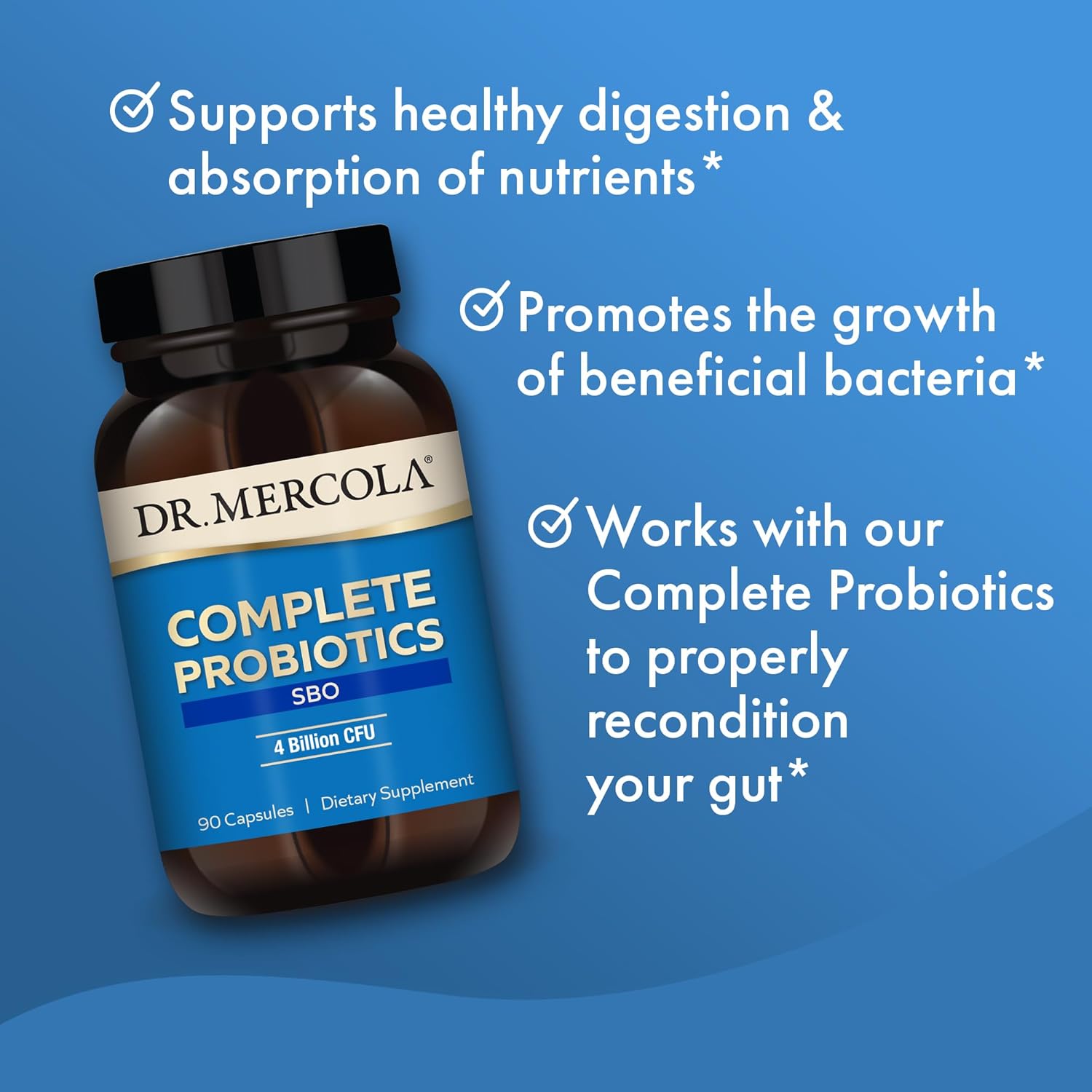 Dr. Mercola Complete Probiotics SBO, 90 Servings (90 Capsules), SBO Probiotic, 4 Billion CFU, Dietary Supplement, Supports Healthy Immune Function, Non-GMO : Health & Household
