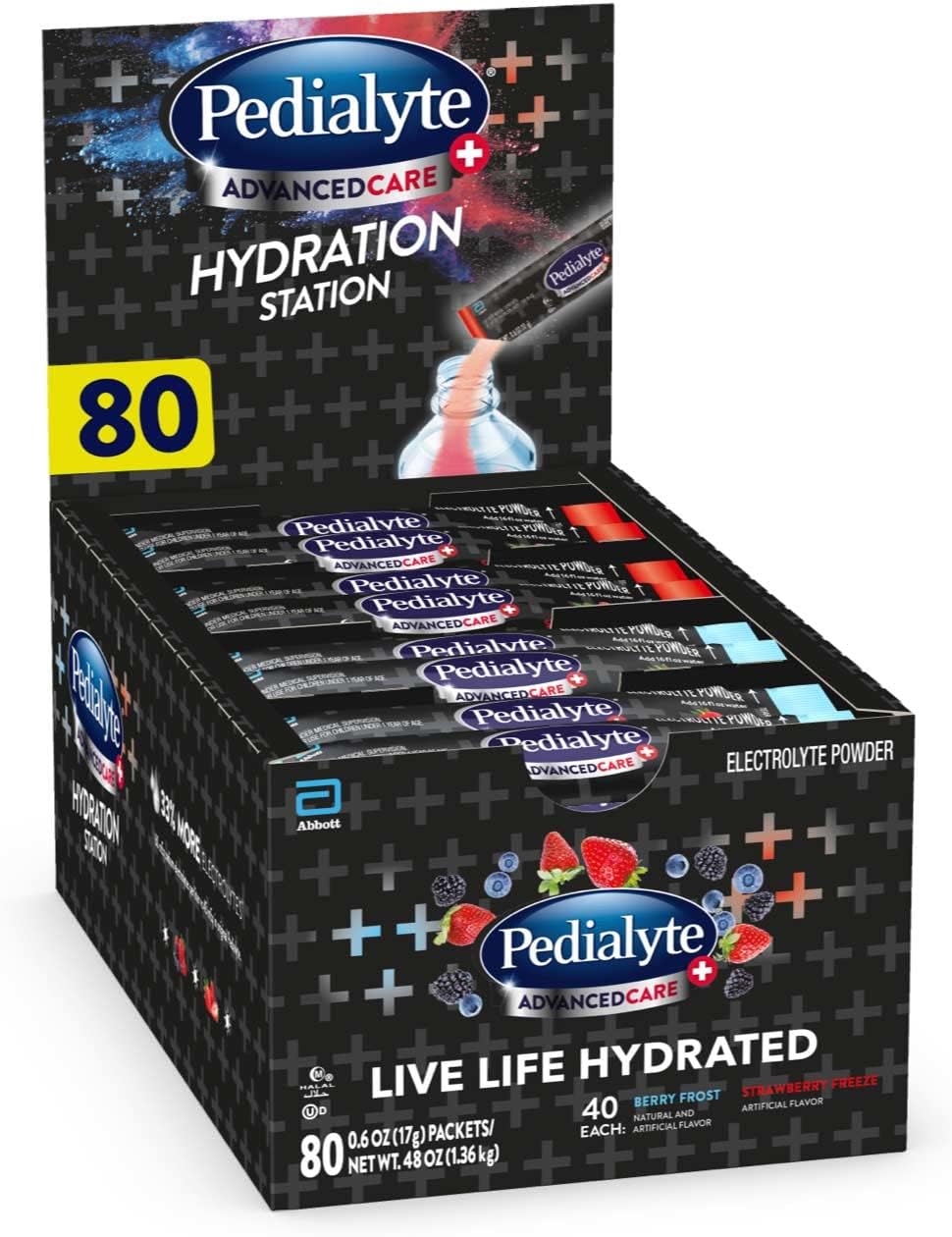 Pedialyte Multi Pack, Electrolyte Hydration Drink, 0.6 oz Electrolyte
