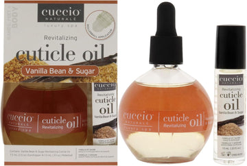 Cuccio Naturale Revitalizing Cuticle Oil Duo Pack - Vanilla Bean & Sugar - 73Ml (2.5Oz) & 10Ml Roll-On