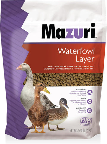 Mazuri Waterfowl Layer Food For Ducks & Geese | 5 Pound (5 Lb) Bag