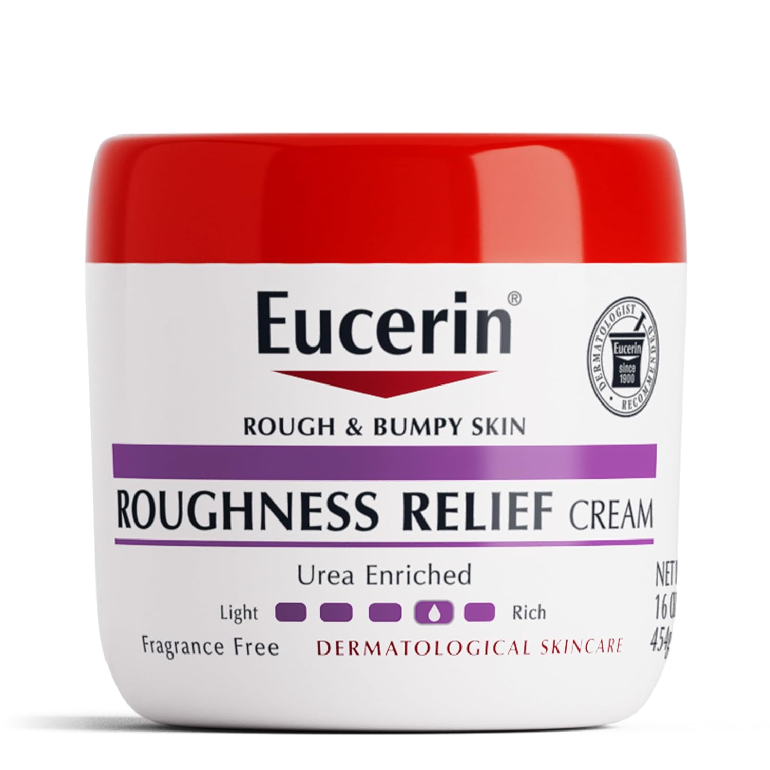 Eucerin Roughness Relief Body Cream For Rough And Bumpy Skin, Fragrance Free Body Moisturizer With Urea And Ceramide-3, 16 Oz Jar