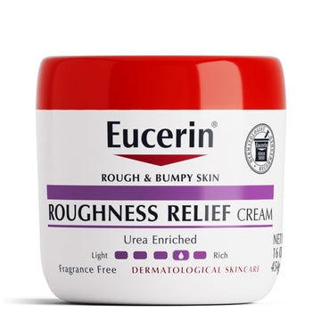 Eucerin Roughness Relief Body Cream For Rough And Bumpy Skin, Fragrance Free Body Moisturizer With Urea And Ceramide-3, 16 Oz Jar