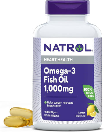 Natrol, Omega-3 Fish Oil Softgels, Heart Health Dietary Supplement, 1000 Mg, 150 Count