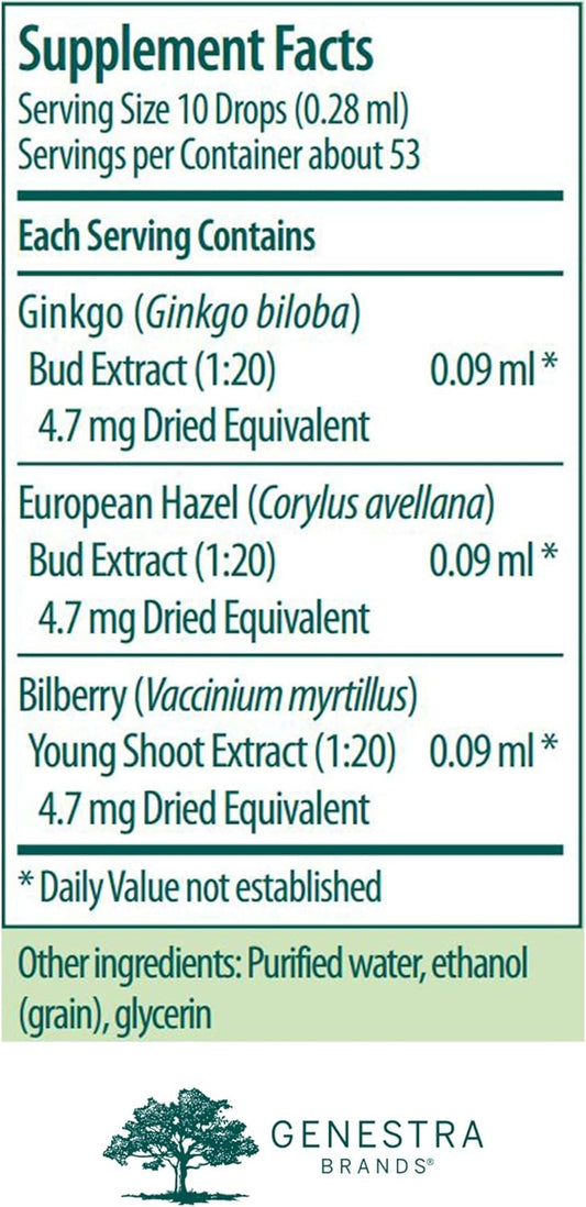 Genestra Brands Micro-Gen | Gingko, European Hazel, And Bilberry Herbal Supplement | 0.5 Fl. Oz