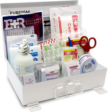 Ever Ready First Aid 107 Piece 25 Person First Aid Kit With Metal Case, Osha Compliant