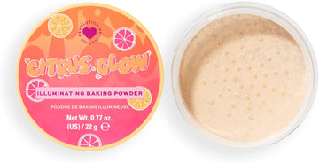 I Heart Revolution Citrus Glow Illuminating Baking Powder, Face Makeup Powder, Infused With Vitamin C, Vegan & Cruelty-Free, 22G