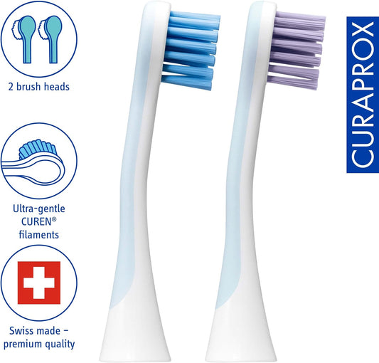 Curaprox Hydrosonic Pro Brush Head ‘Power’, 2 Pieces - Curaprox Electric Toothbrush Heads/Replacement Toothbrush Heads - 2 Pack