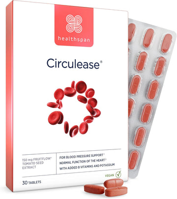 Healthspan Circulease Blood Flow Support | 150Mg Of Fruitflow (1 Month Supply) | Healthy Cardiac Function | Maintain Blood Pressure & Support Normal Red Blood Cell Formation | Vegan