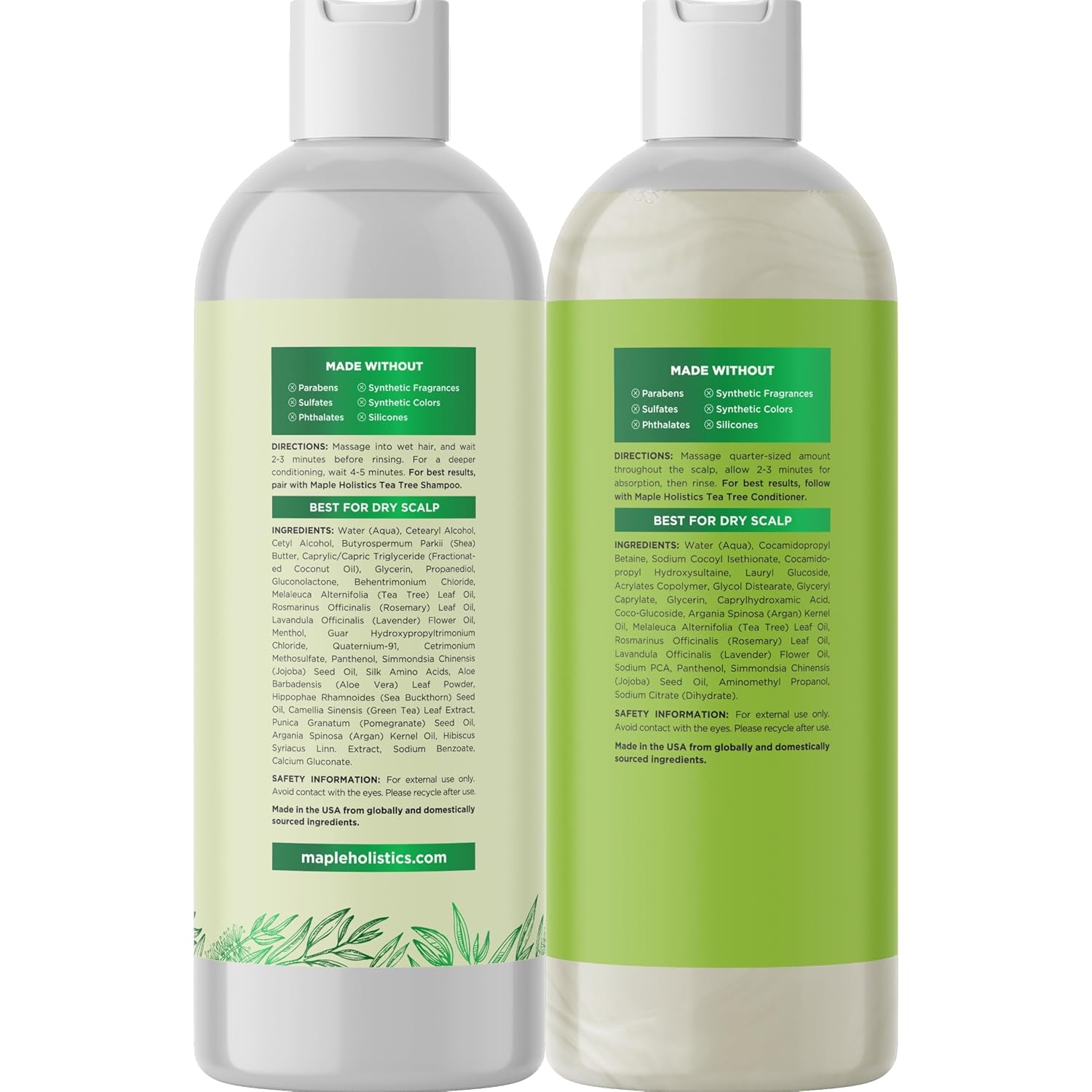 Tea Tree Shampoo And Conditioner Set - Sulfate Free Clarifying Shampoo And Conditioner For Oily Hair & Scalp Care With Australian Tea Tree Oil - Complete Dry Scalp Treatment For Build Up (16 Fl Oz) : Beauty & Personal Care