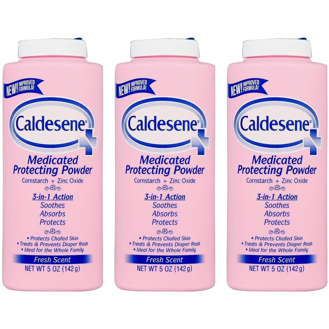 Caldesene Medicated Protecting Powder with Zinc Oxide & Cornstarch-Talc Free, 5 Ounce (3 Pack)