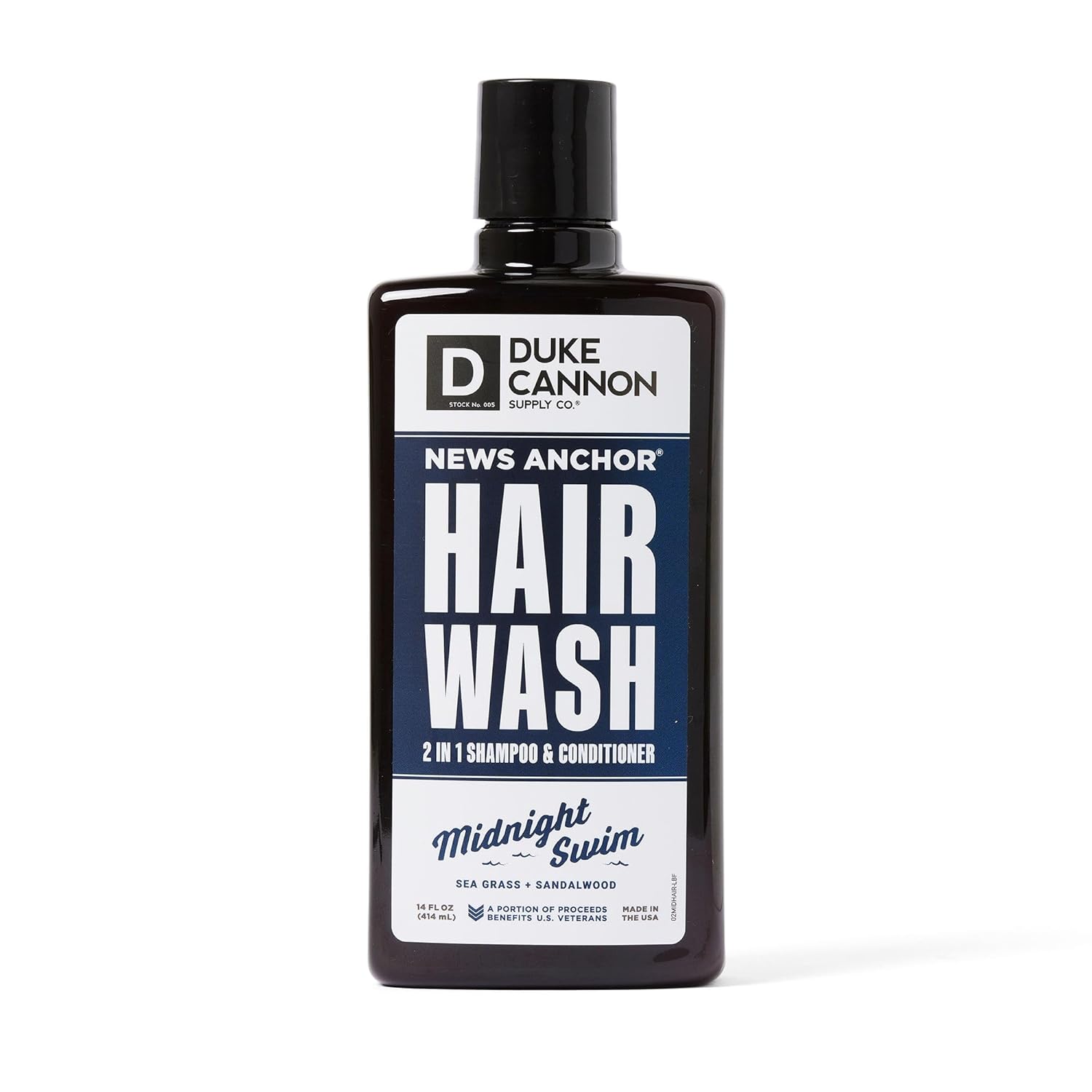 Duke Cannon Supply Co. News Anchor® 2-In-1 Hair Wash 14Oz Midnight Swim