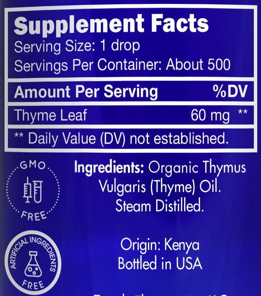 Organic Thyme Oil By Zongle – 100% Pure Natural, Therapeutic & Food Grade, Edible For Aromatherapy, Topical & Oral Use – 1 Oz