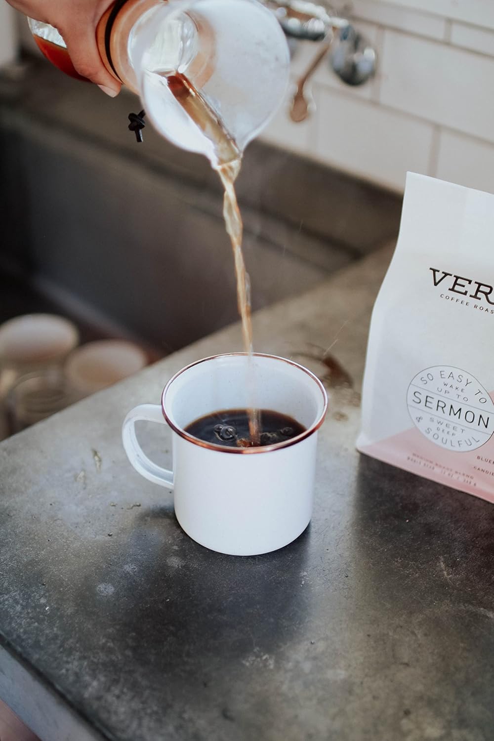 Verve Coffee Roasters Whole Bean Coffee Sermon Blend | Medium Roast, Brewed Or Espresso, Direct Trade, Resealable Pouch | Enjoy Hot Or Cold Brew | Ideal For French Press | 12Oz Bag